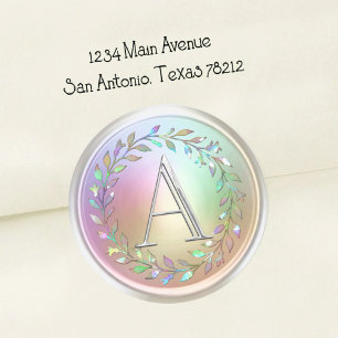 INITIËLEN Zilveren Monogram 3 Parelkrans Ronde Sticker