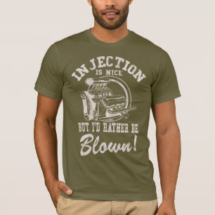 Injectie is aardig, maar ik zou liever geblazen wo t-shirt