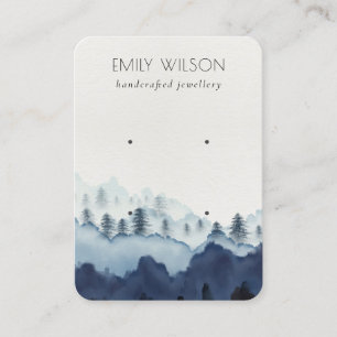 Ink Blue Navy Pine Wood Mountain 2 Earning Display Visitekaartje