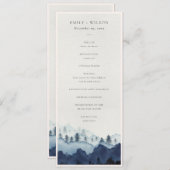 Ink Blue Pine Mountain Wedding Ceremony Program Kaart (Voorkant / Achterkant)
