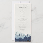Ink Blue Pine Mountain Wedding Ceremony Program Kaart (Voorkant)