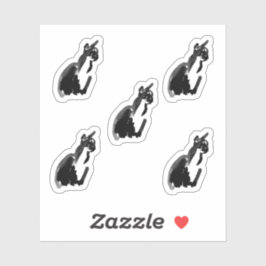 Ink Cartoon Cat Drawing Custom-Cut Vinyl Stickers