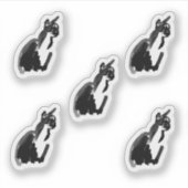 Ink Cartoon Cat Drawing Custom-Cut Vinyl Stickers (Voorkant)