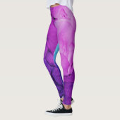 Ink Cloud Swirl Abstract Deep Blue Violet Leggings (Links)