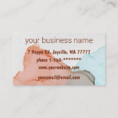 Ink Cloud Swirl Trendy Modern Caramel Green Blue Visitekaartje (Achterkant)