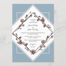 Ink Drawn Daisies bruiloft uitnodiging