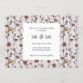Ink Drawn Daisies repetitie Dinner Invitation Kaart