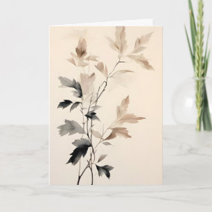 Ink en Wash Tree Branch met Leaves Moederdag Kaart