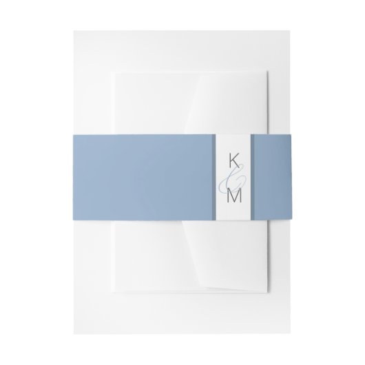 Ink Flow Wedding Blue ID762 Uitnodigingen Wikkel (Voorkant Voorbeeld)