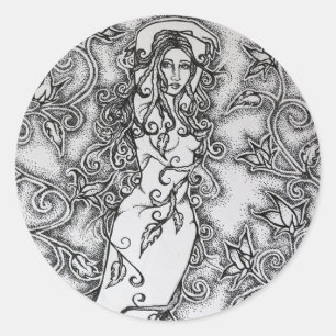 Ink Goddess Pagan opruimen Ronde Sticker