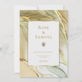 Ink Gold Aesthetic Chic Wedding Invitation (Devant)