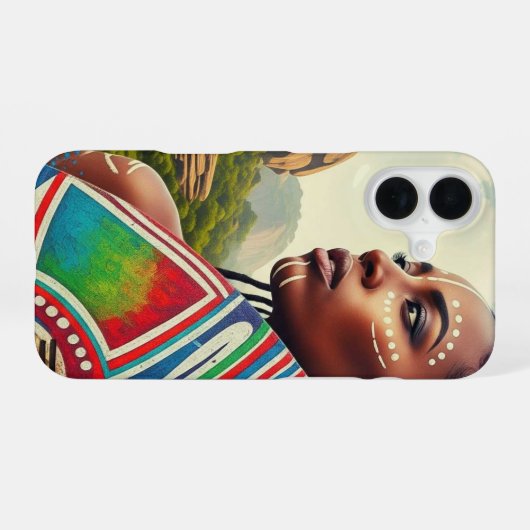 Ink Grace: African Muse Case iPhone 16 Hoesje (Achterkant horizontaal)
