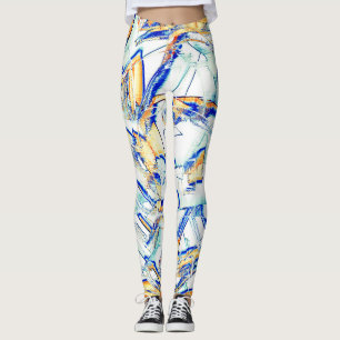 Ink liep in meer dan één richting? Oranje, blauw Leggings