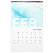 Ink Marble Texture Moderne Maandelijkse kalender (Feb 2026)
