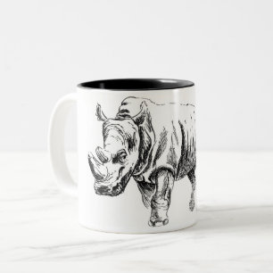 Ink rhinoceros tweekleurige koffiemok