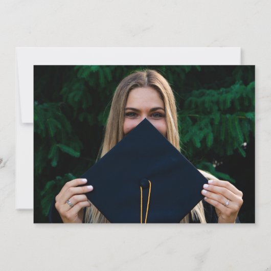 Ink script afstuderen foto party uitnodiging (Achterkant)