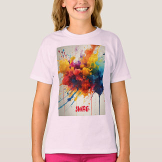 "Ink Splash Chic: T-shirt voor dames met Swag"