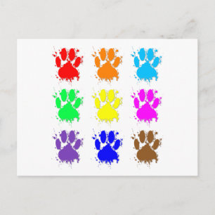 Ink Splatter Dog Paw Patroon Briefkaart