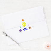 Ink Splatter Dog Paw Patroon Driehoek Sticker (Envelop)
