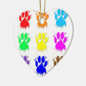Ink Splatter Dog Paw Patroon Keramisch Ornament (Links)