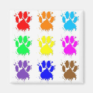 Ink Splatter Dog Paw Patroon Magneet