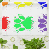 Ink Splatter Dog Paw Patroon Theedoek (Gevouwen)