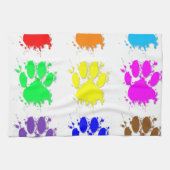 Ink Splatter Dog Paw Patroon Theedoek (Horizontaal)