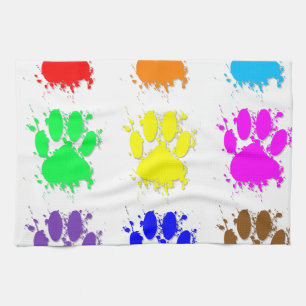 Ink Splatter Dog Paw Patroon Theedoek