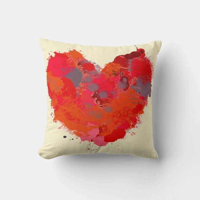 Ink Splotch Heart Kussen (Voorkant)