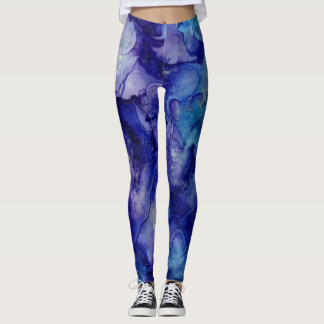 Ink Swirl Waterverf Abstract Leggings