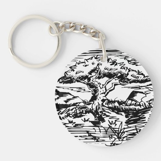Ink Tree-ketch. Sleutelhanger (Voorkant)