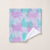 Ink Wash Abstract Art Bath Towel Set Pink Aqua (Gant de toilette)