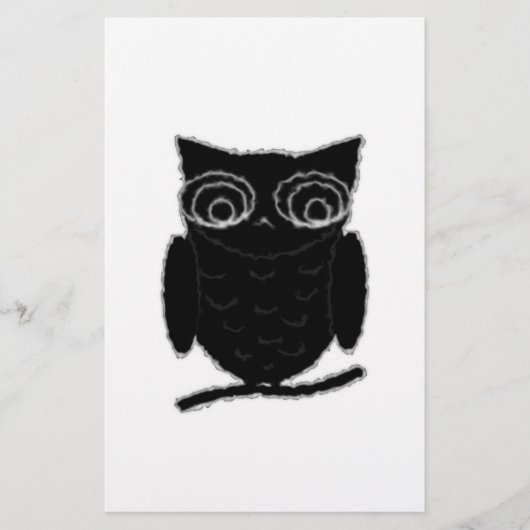Inkblot Owl Briefpapier (Voorkant)