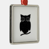Inkblot Owl Metalen Ornament (Rechts)