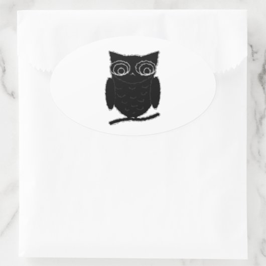 Inkblot Owl Ovale Sticker (Tas)