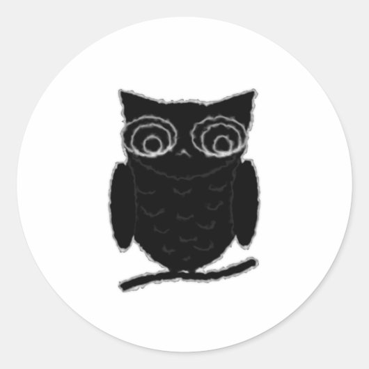 Inkblot Owl Ronde Sticker (Voorkant)
