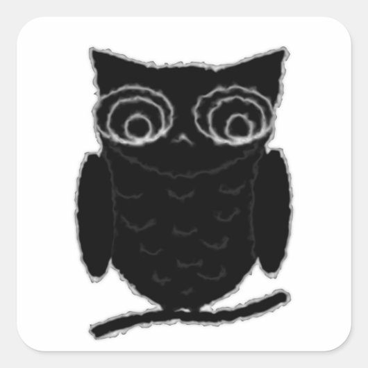 Inkblot Owl Vierkante Sticker (Voorkant)