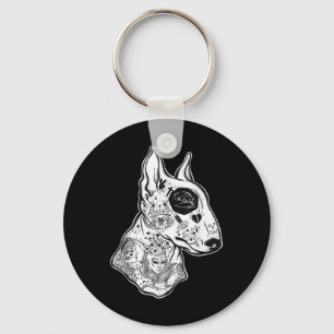 Inked Bull Terrier - Old School Tattoo Funny Dog T Sleutelhanger