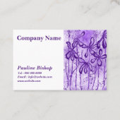 Inked Flowers Lila Visitekaartje (Voorkant)
