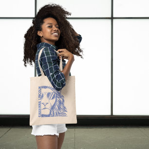 Inked Lion Mascot School Afstuderen Jaar Tote Bag