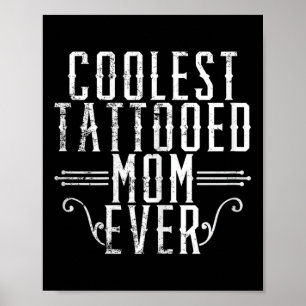 Inked Mama Mom Leopard Getatoeëerd Mama Tijdelijke Poster