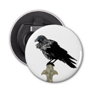 Inked Raven Button Flesopener