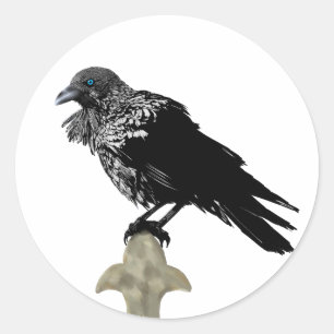 Inked Raven Ronde Sticker