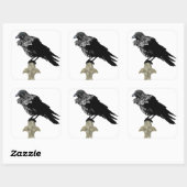Inked Raven Vierkante Sticker (Vel)