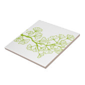 inkgoboom met groene bladeren tegeltje (Zijkant)