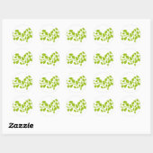 inkgoboom silhouet met groene bladeren ronde sticker (Vel)
