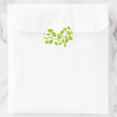 inkgoboom silhouet met groene bladeren ronde sticker (Tas)
