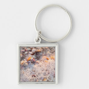 Inkomende branding en schelpen op Sanibel Island Sleutelhanger