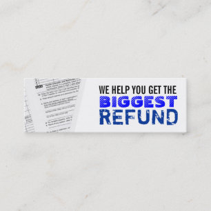 Inkomensbelastingen Skinny-Visitekaartjes Mini Visitekaartje