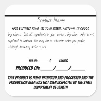 Inkomensrecht zelfklever voor thuisgebruik vierkante sticker